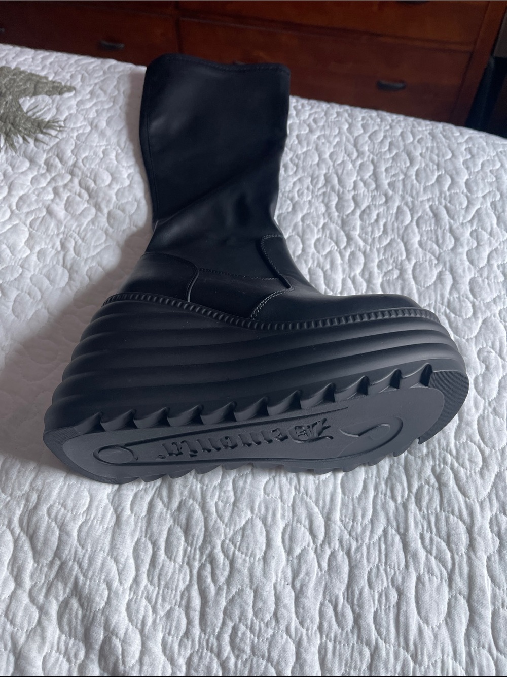 NWOB Demonia Morte-300 Platform Stretch Knee High Boots